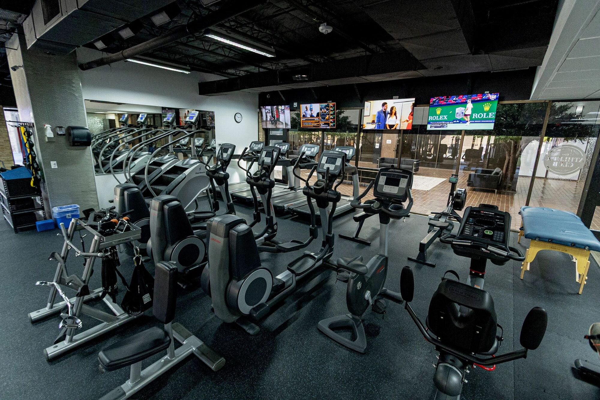 Cardio and strength machines on the main floor